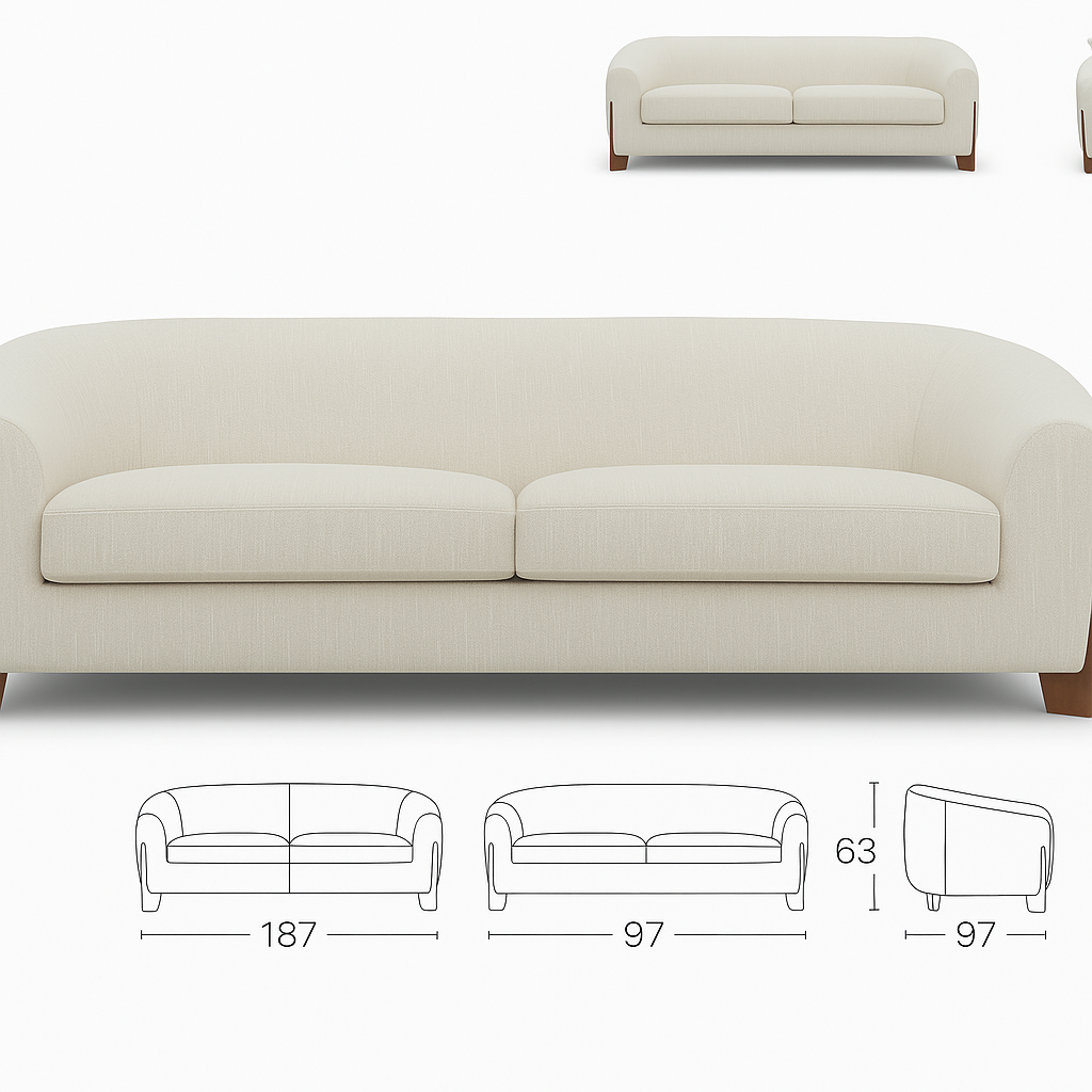 Nordic Wood – Sofá 2 Cuerpos