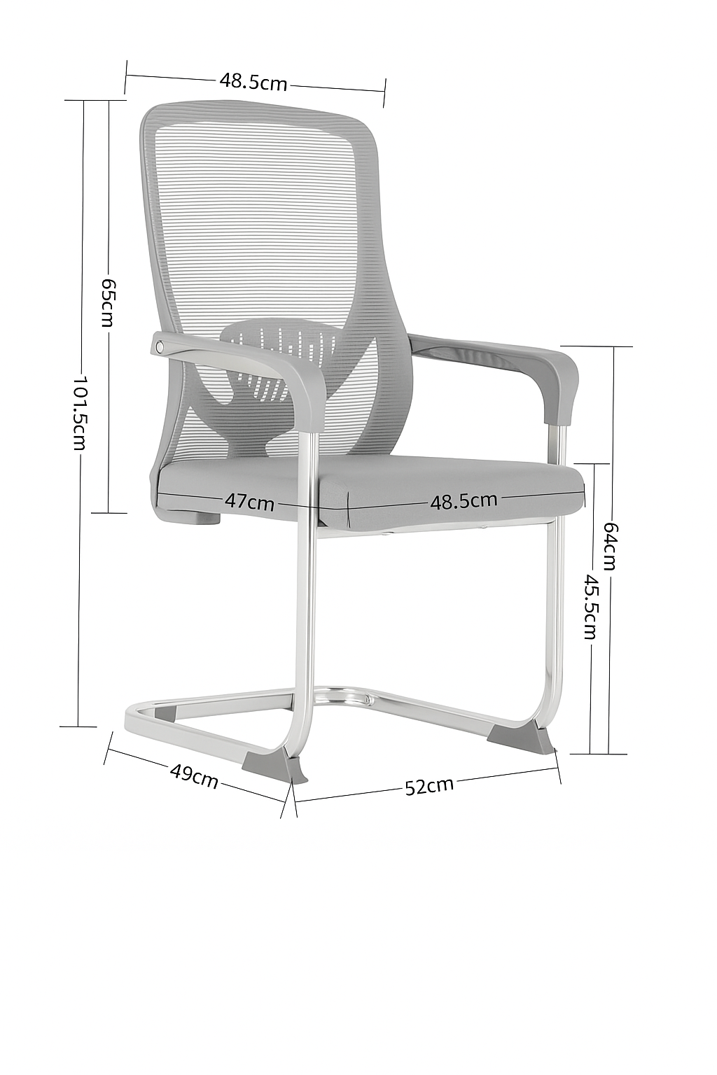 Silla de Visita Ergonómica Malla Gris