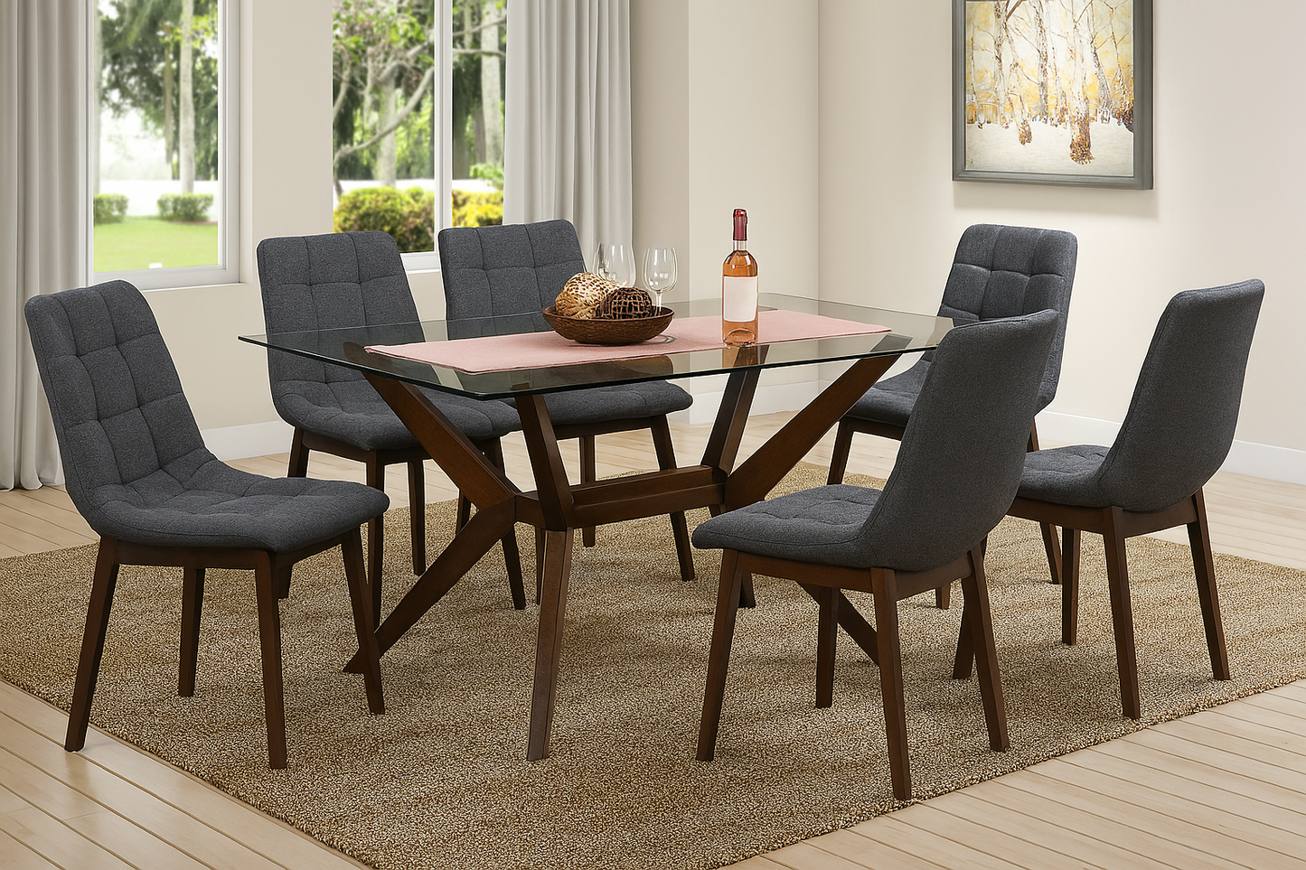 Comedor Rectangular de Vidrio