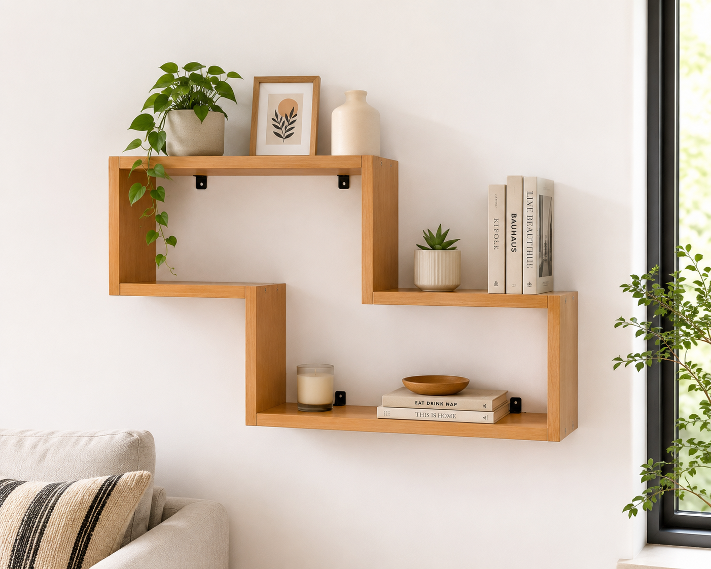 Repisa Flotante Moderna – Diseño ZigZag