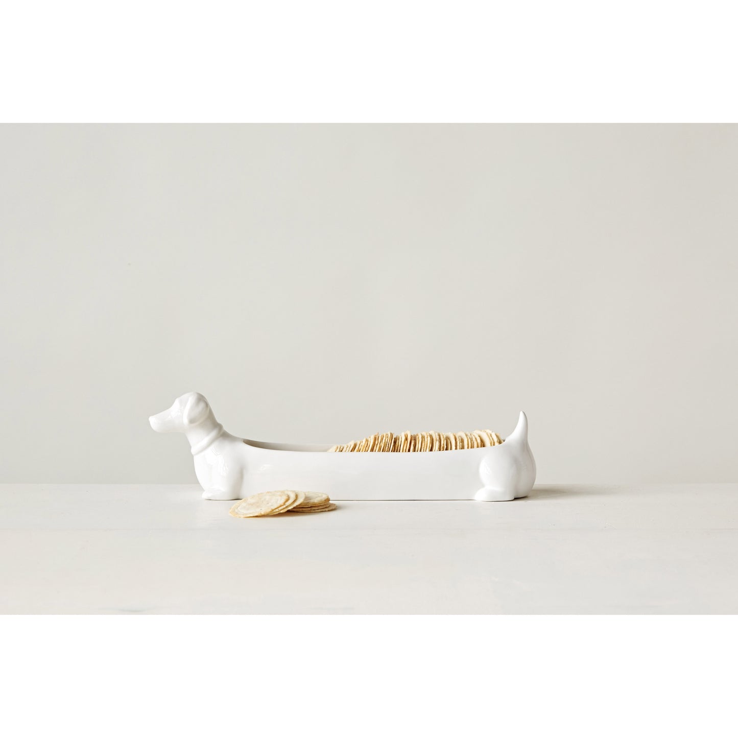 Fuente de Galletas en Cerámica con Forma de Perrito Salchicha