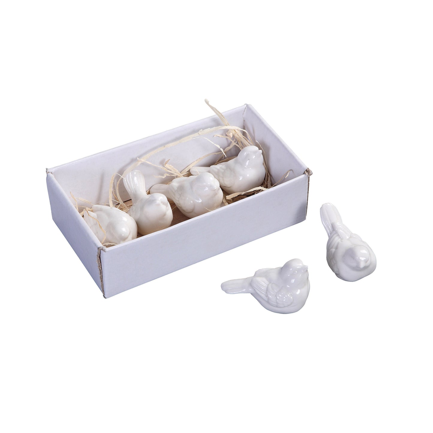 Juego de 6 Pajaritos de Cerámica (Caja)