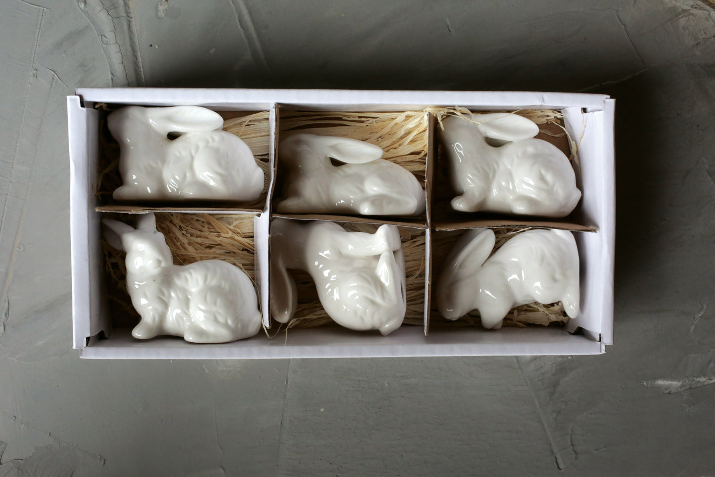 Set de 6 Conejitos de Cerámica (Caja)