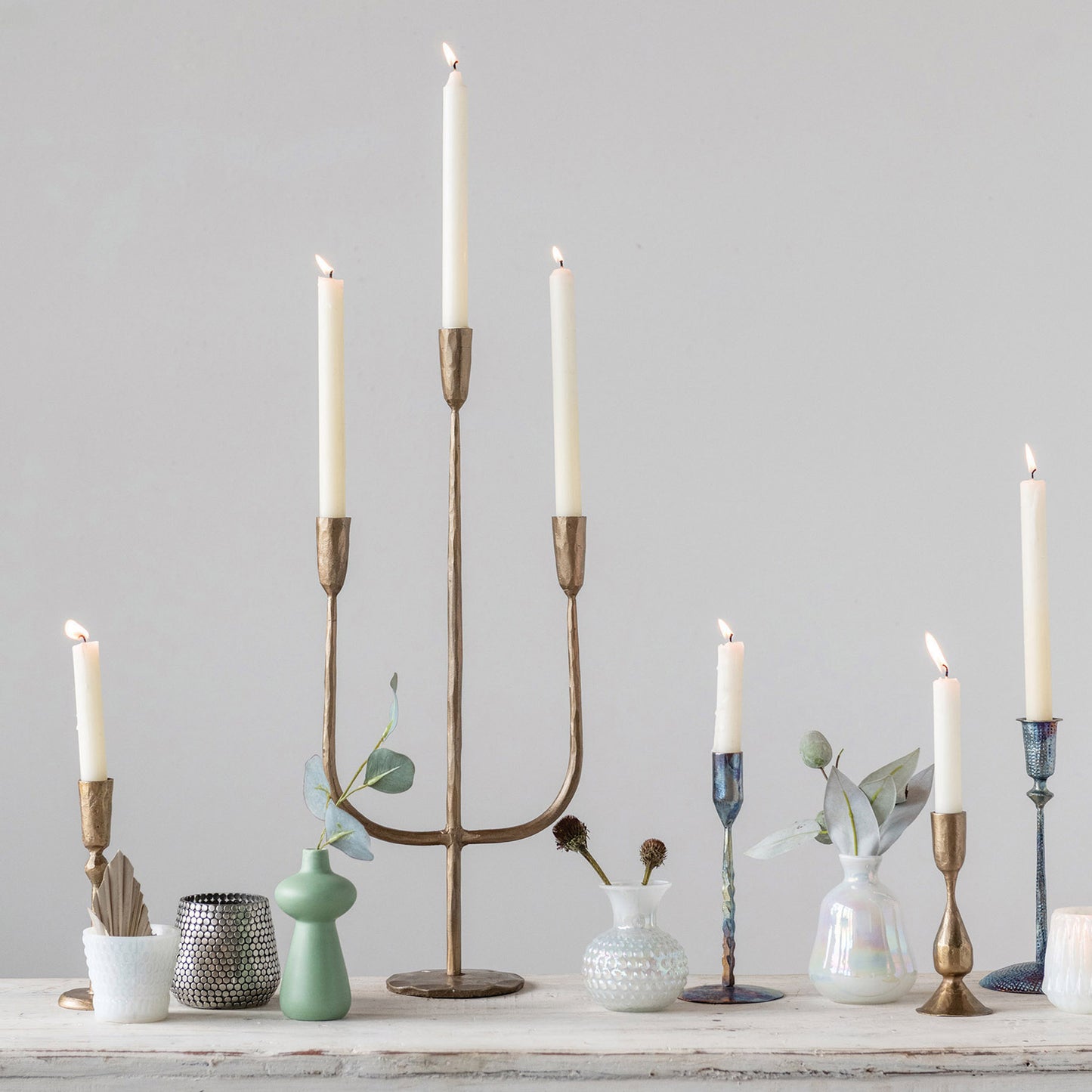 Candelabro de Metal Envejecido