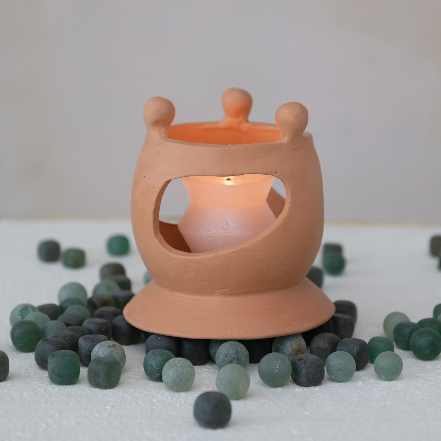 Portavelas de Terracota - Círculo de Amigos