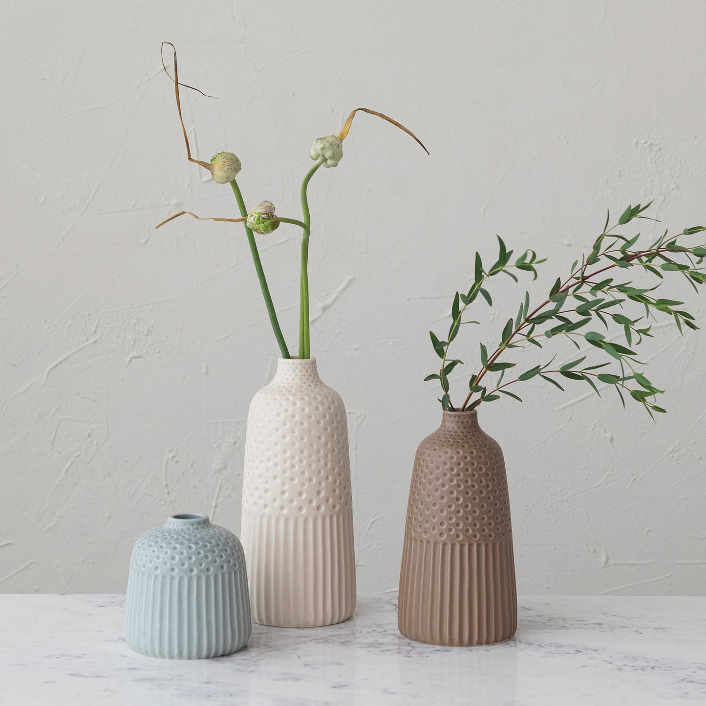Set de 3 Floreros de Gres