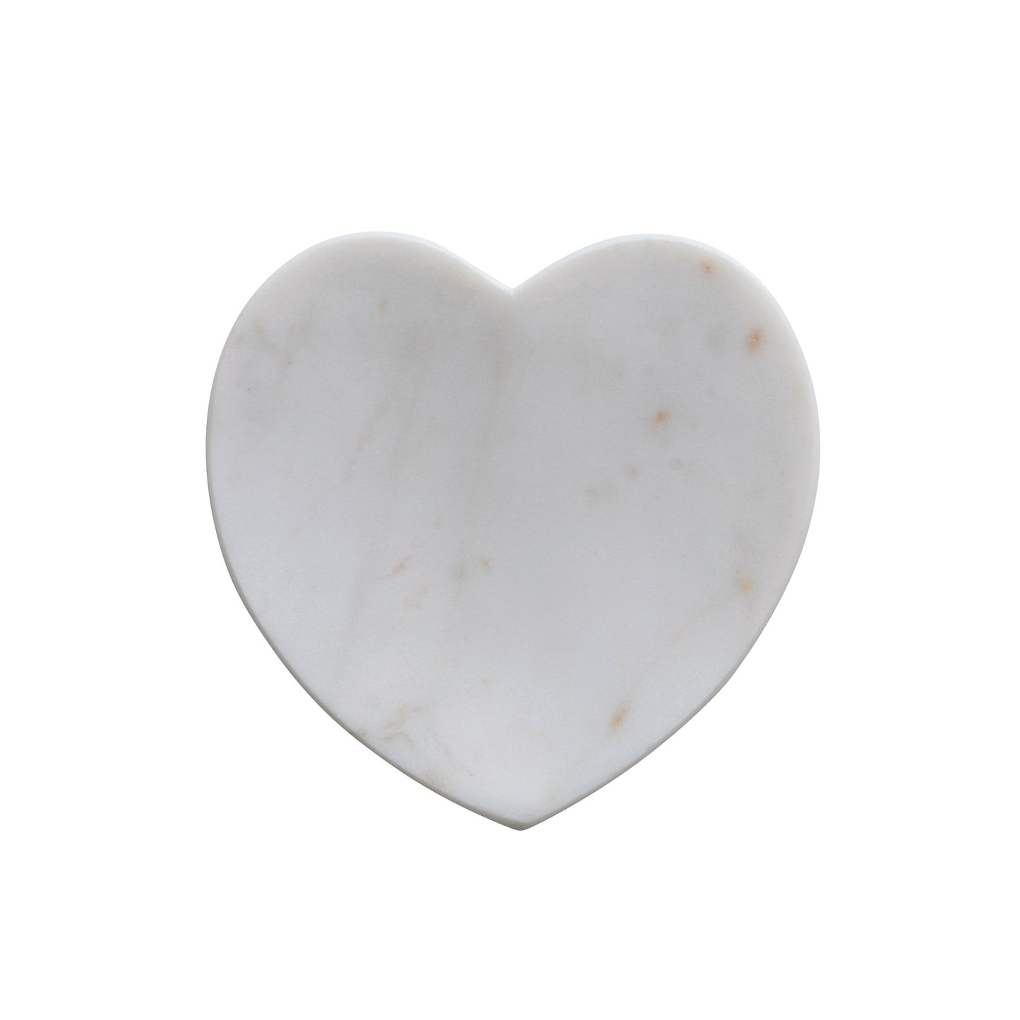 Plato corazon de mármol blanco