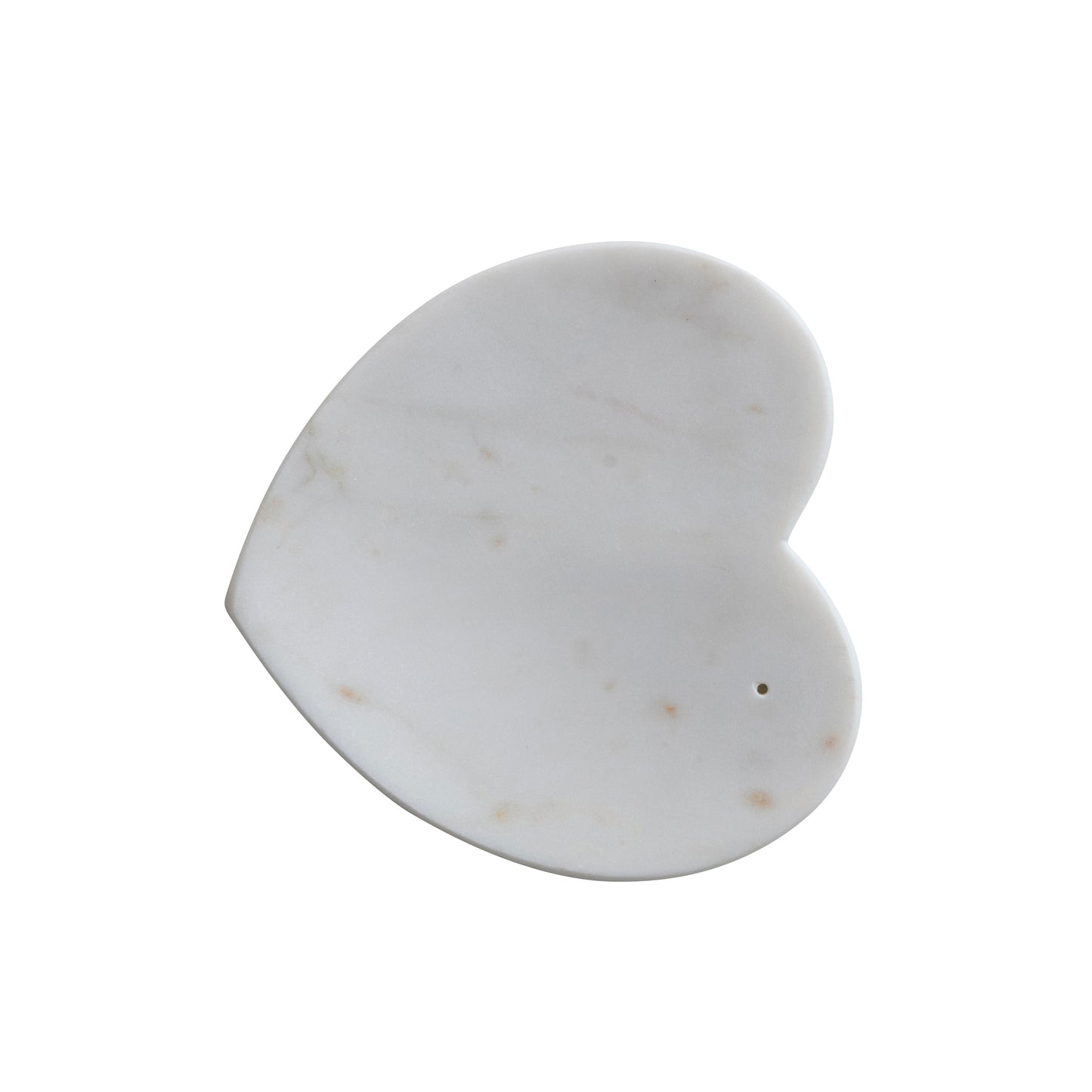 Plato corazon de mármol blanco