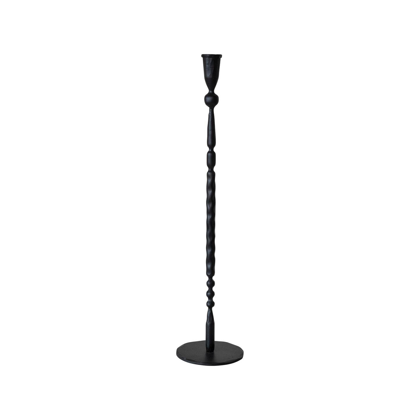 Candelabro de Hierro Forjado para Vela Delgada, Negro