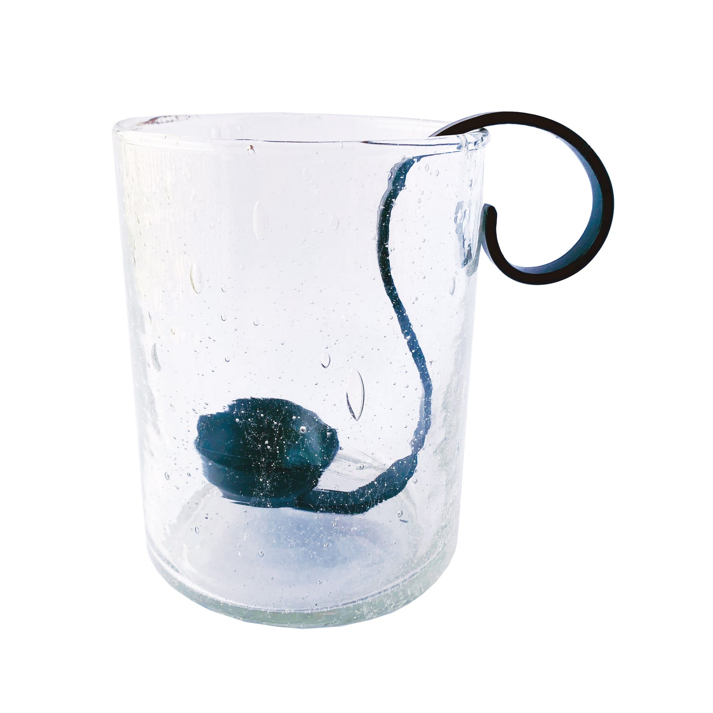 Portavelas de Vidrio con Soporte para Vela