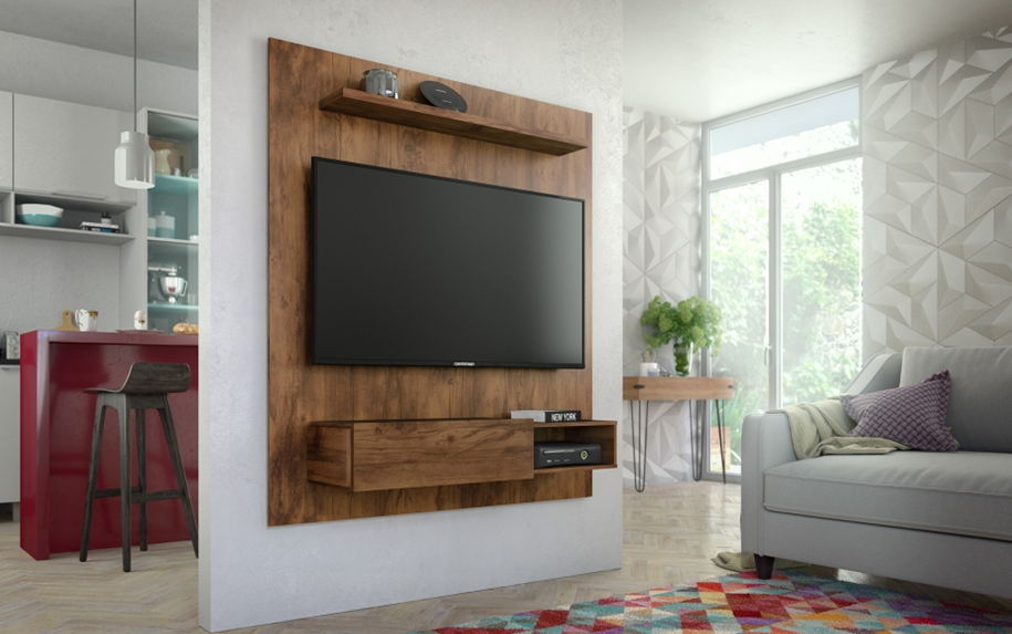 Rack y Panel Plus de TV 50 Dilleto Jatoba