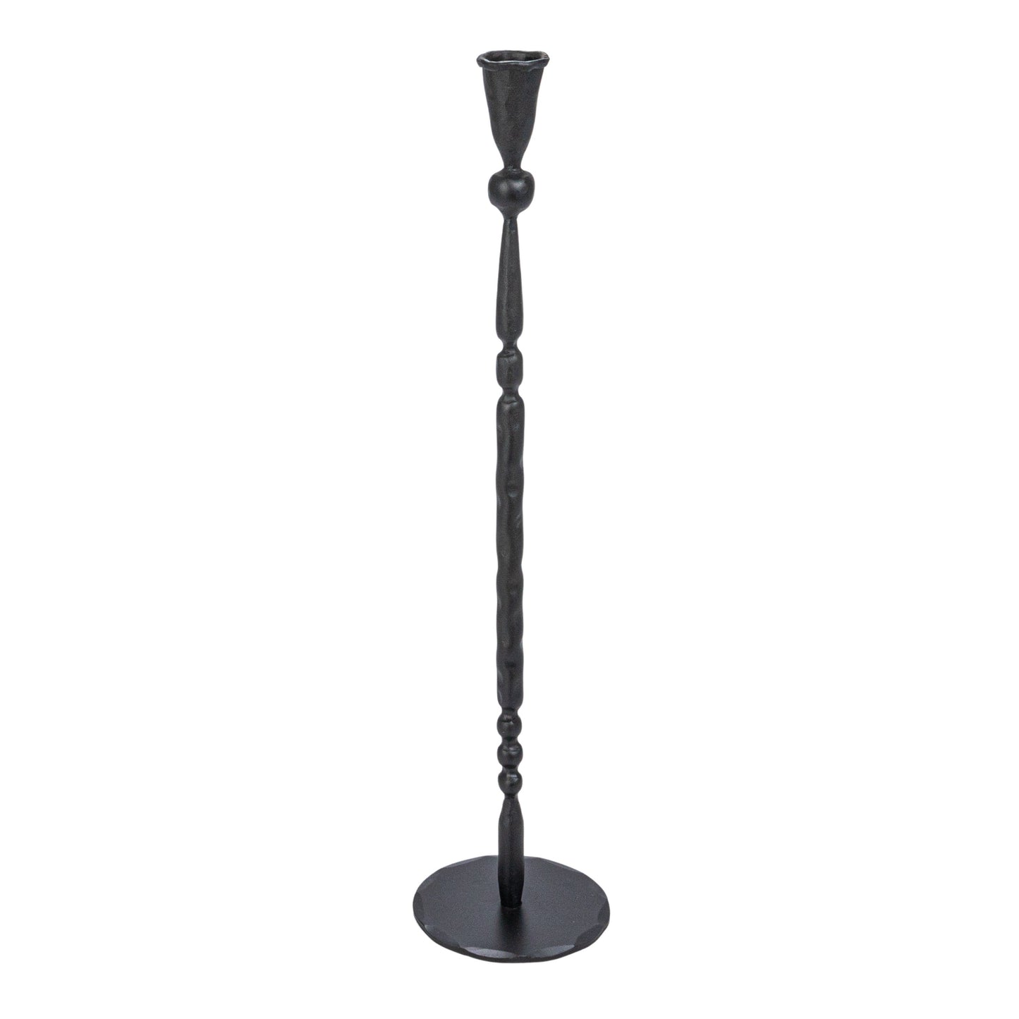 Candelabro de Hierro Forjado para Vela Delgada, Negro