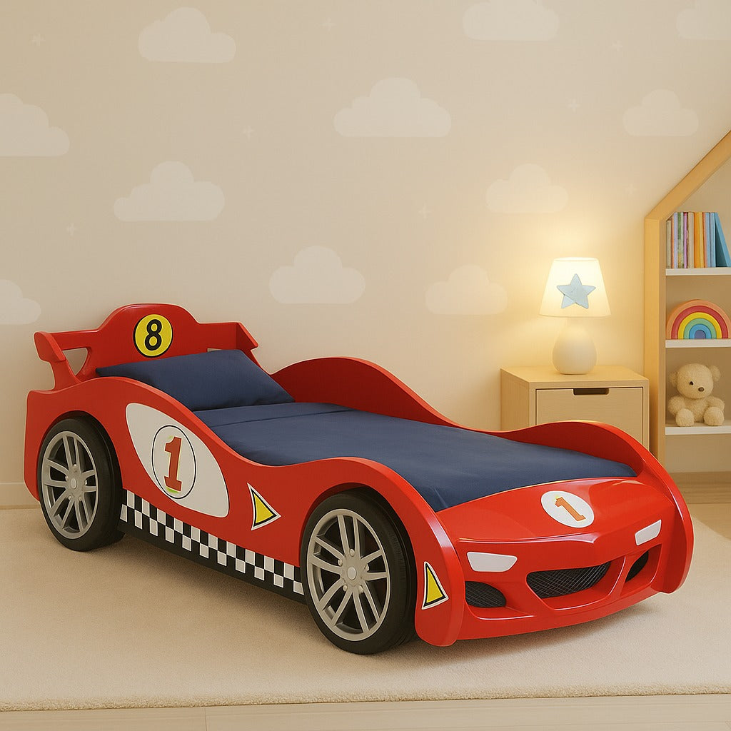 Cama de una plaza Racing Rojo