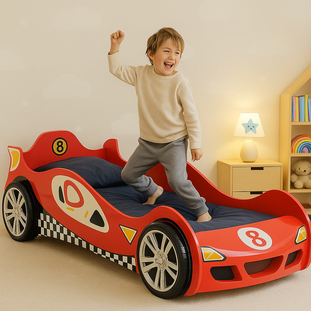 Cama de una plaza Racing Rojo
