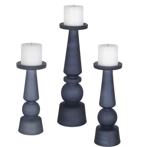 Set de candelabros Triple Azul