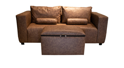 Sofa Eco Cuero Angel + Baúl