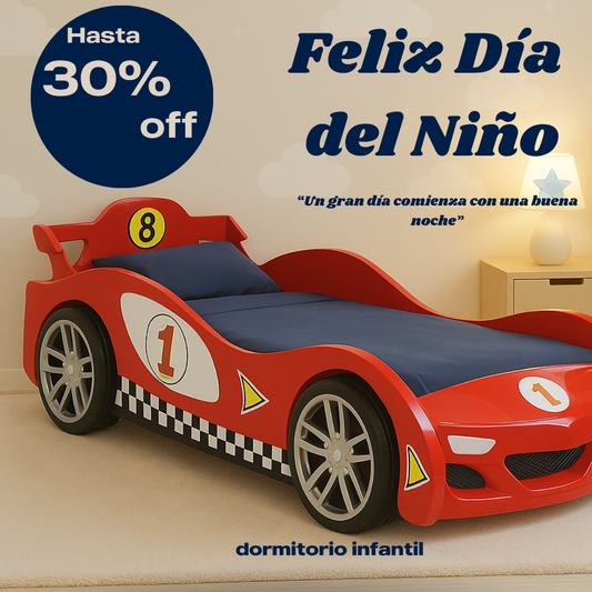 Cama de una plaza Racing Rojo