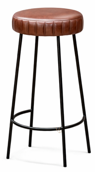 Banqueta Alta Industrial Cuero - Camel