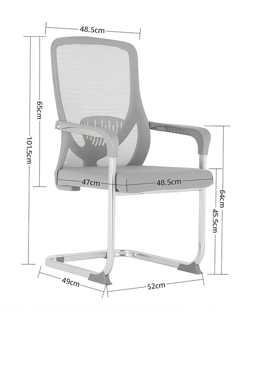Silla de Visita Ergonómica Malla Gris