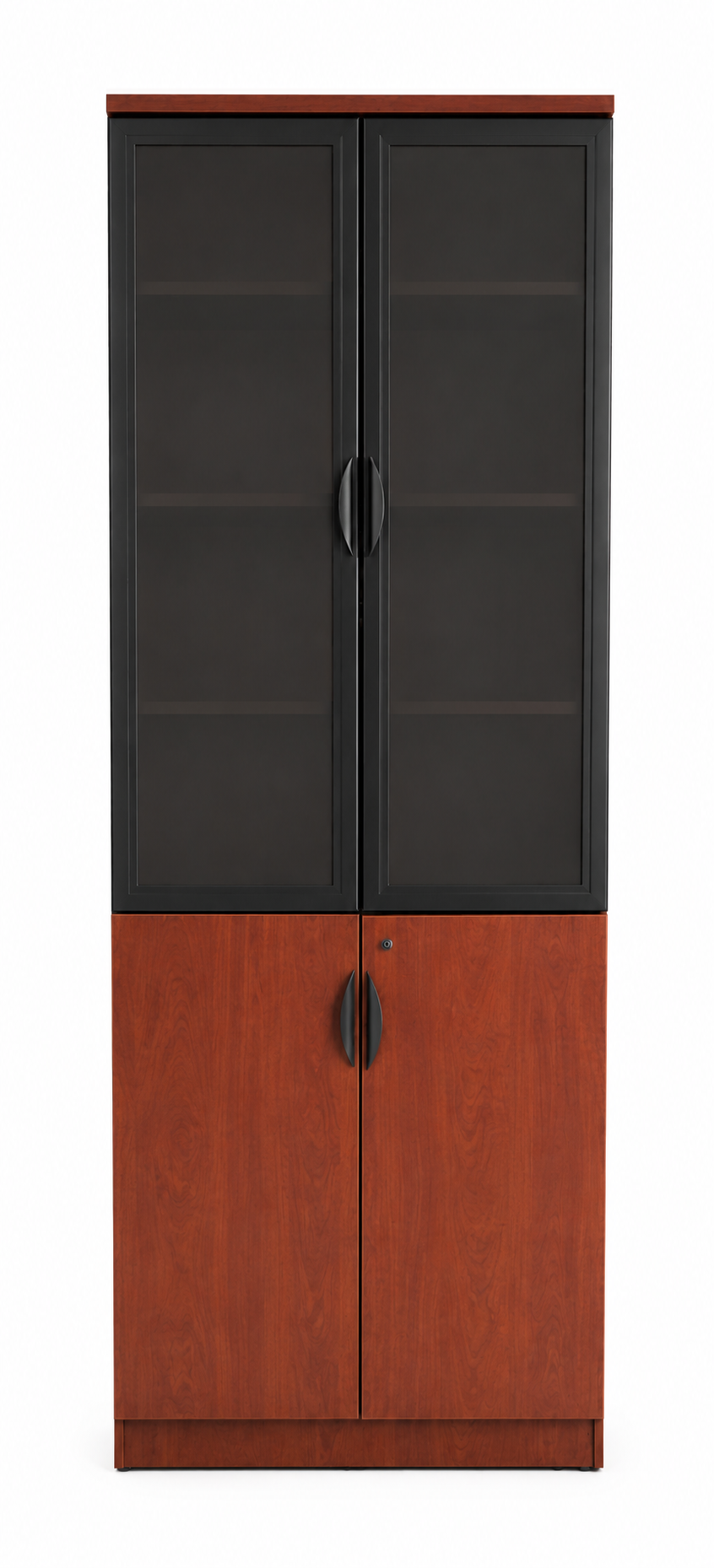 Gabinete Alto con Puertas de Vidrio y Madera