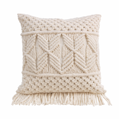 Cojín Macramé Nórdico Ivory