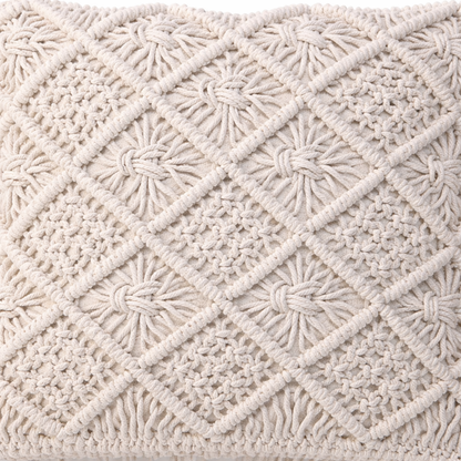 Cojín Macramé Boho Ivory