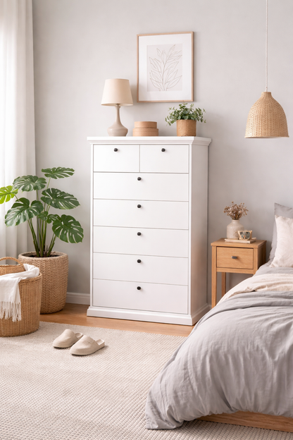 Comoda Blanca Alta 7caj