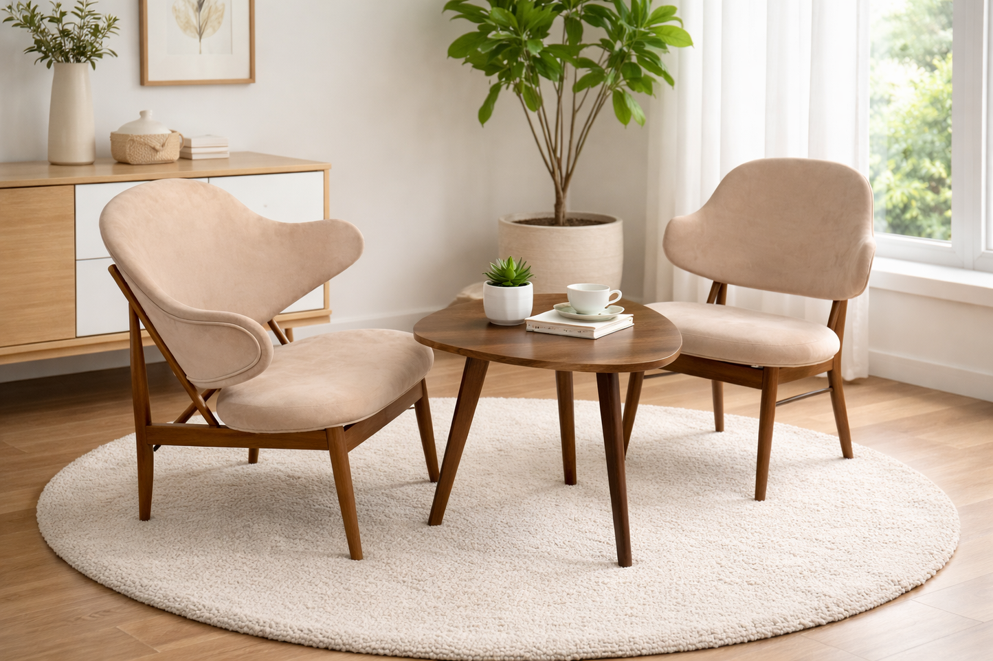 Juego de mesa y sillas Ébano