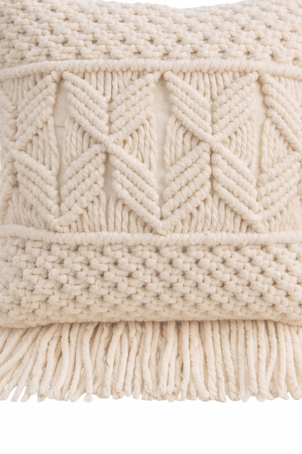 Cojín Macramé Nórdico Ivory
