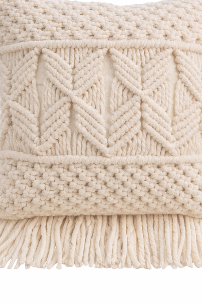 Cojín Macramé Nórdico Ivory