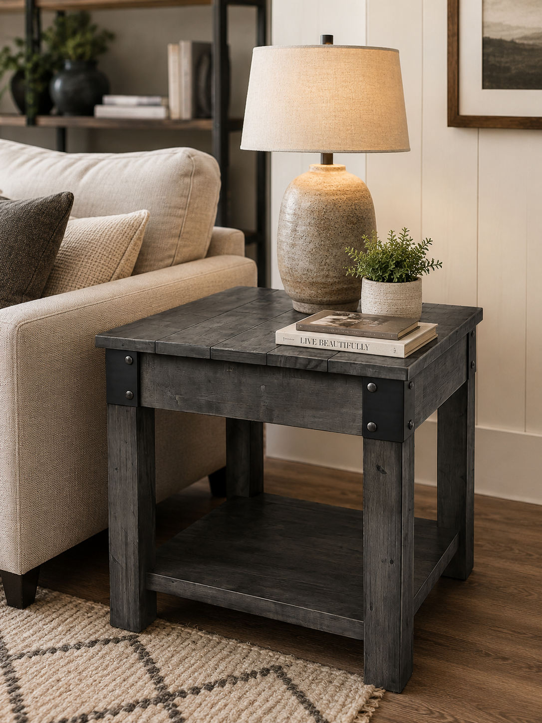 Mesa Lateral Rustica Grey