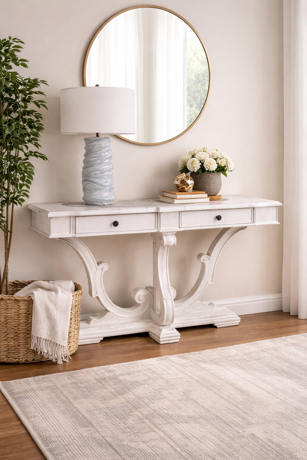 Mesa de Arrimo Consola Blanca