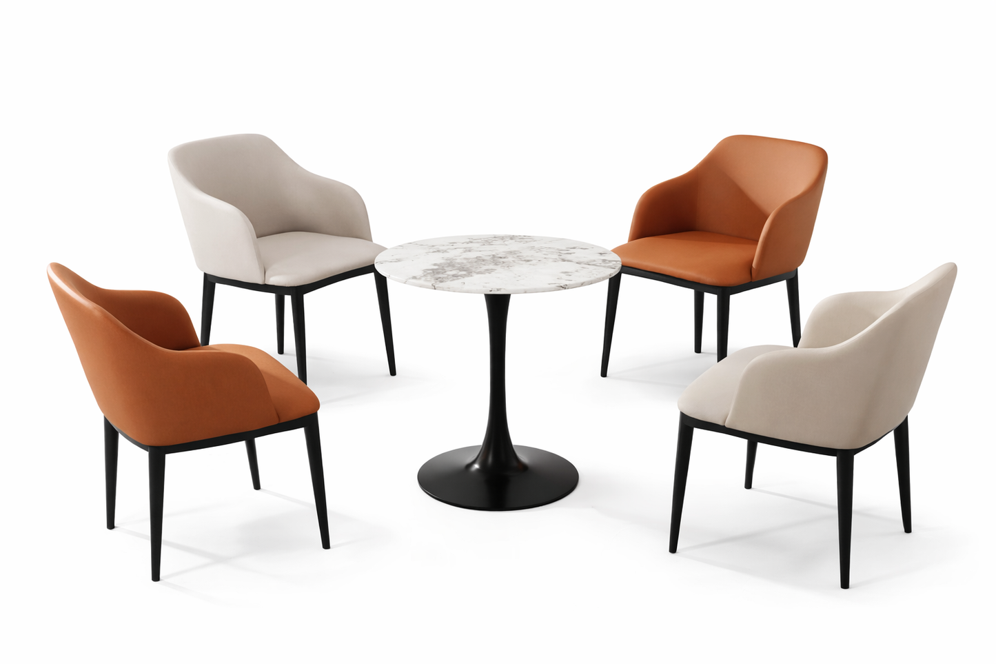 Set de 4 sillas y mesa Cristal Beige