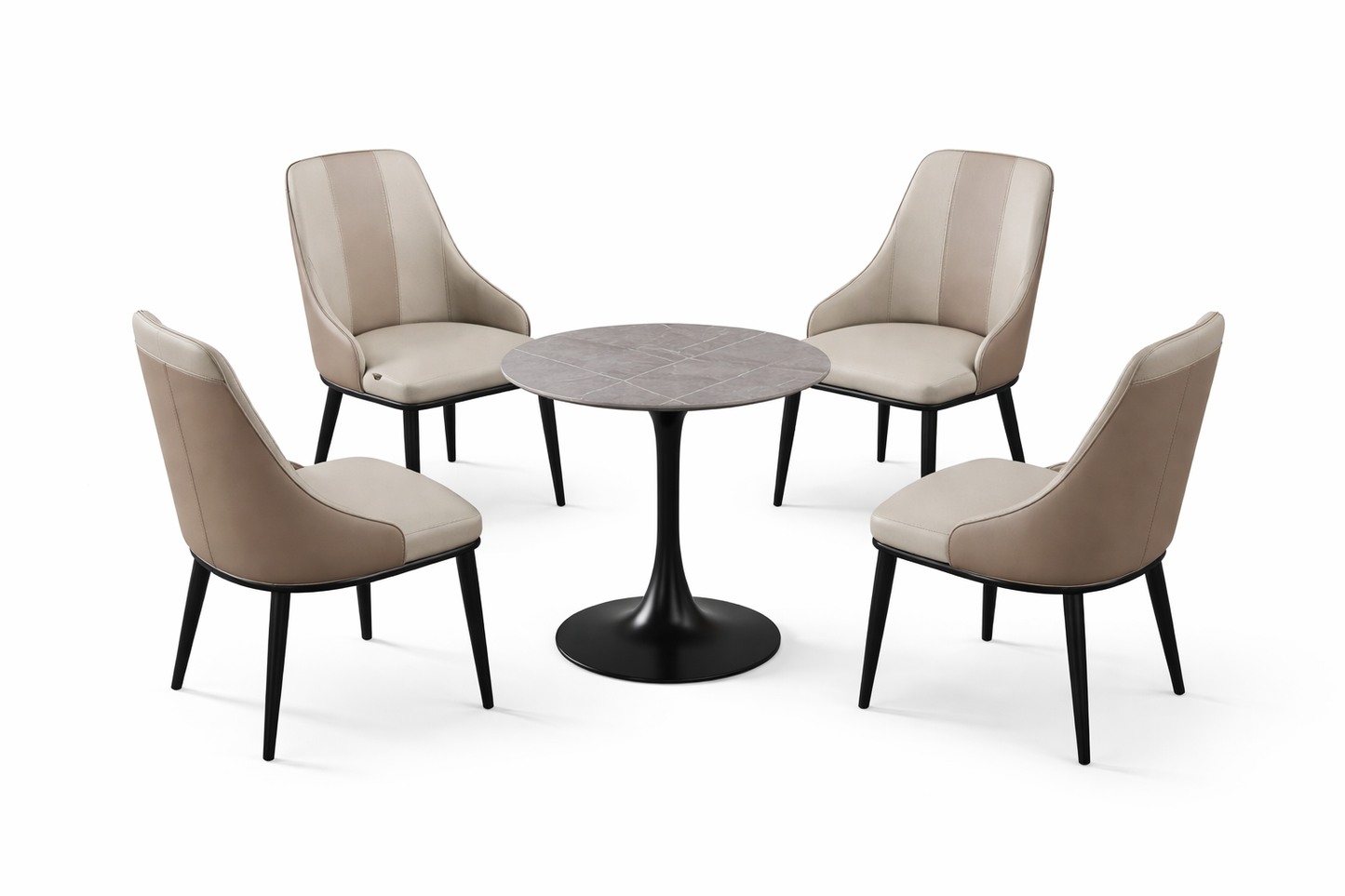 Set de 4 sillas y Mesa Grafito