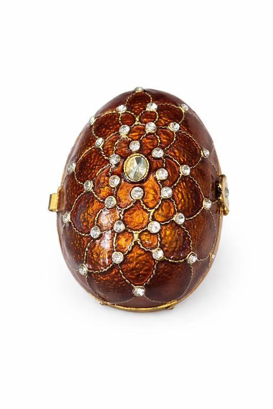 Joyero Huevo Estilo Fabergé - Ámbar & Dorado