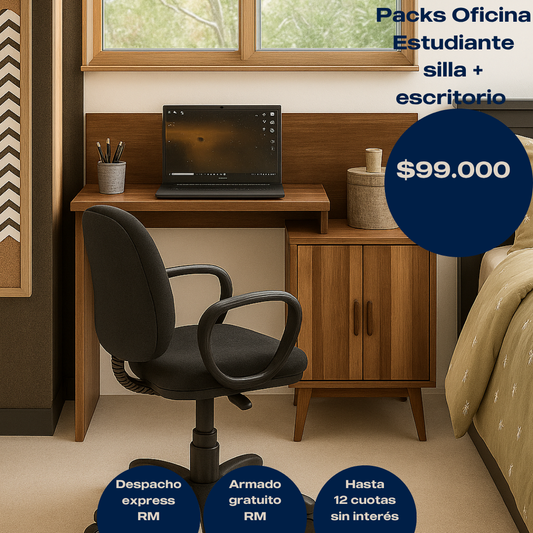Pack Oficina Estudiante: (Escritorio + Silla)