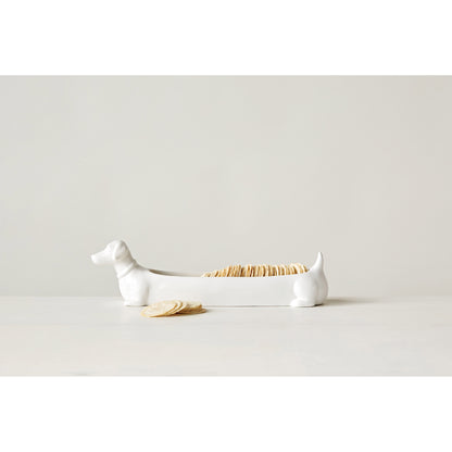 Fuente de Galletas en Cerámica con Forma de Perrito Salchicha