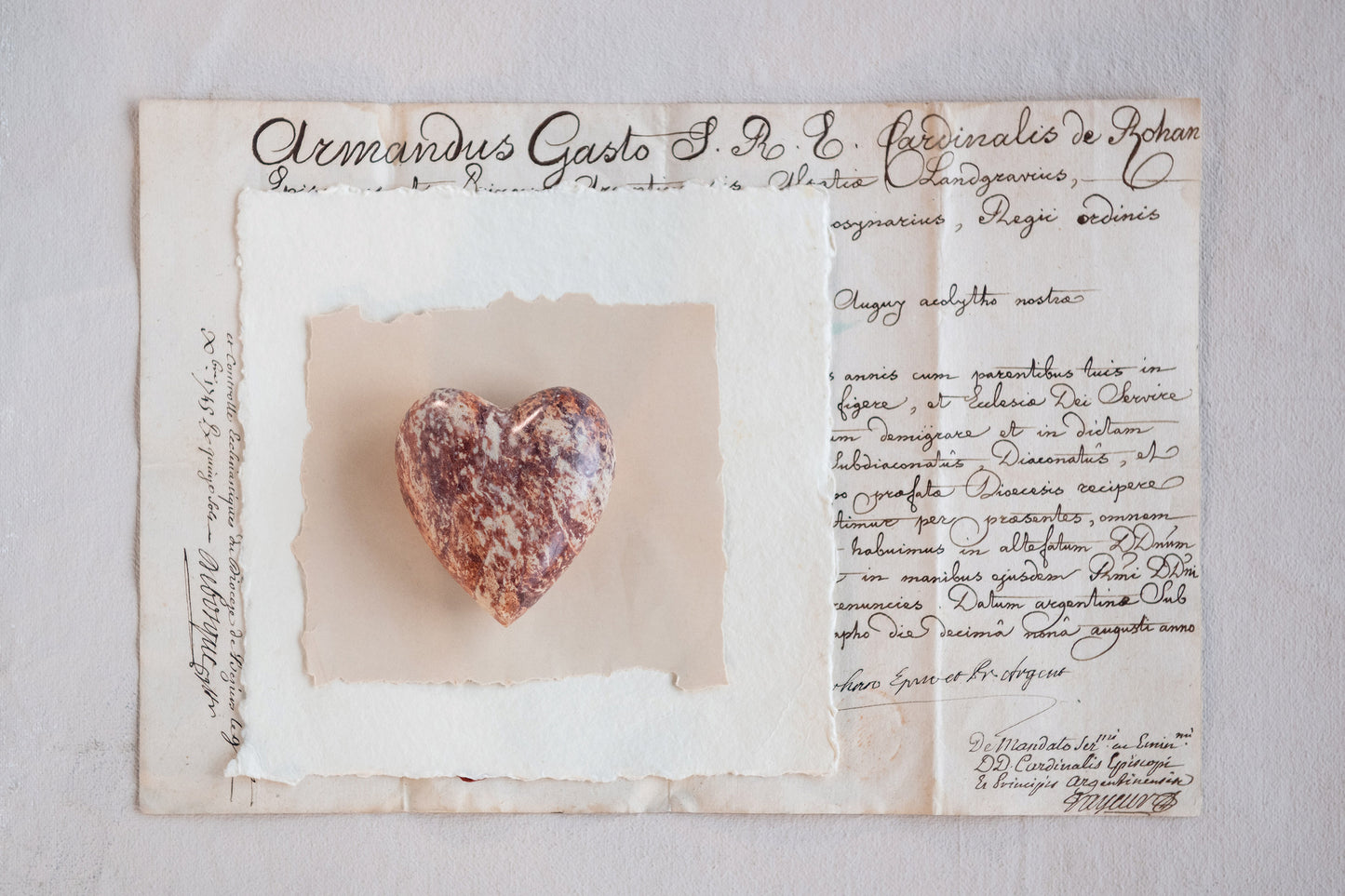 Adorno corazon de piedra Esteatita