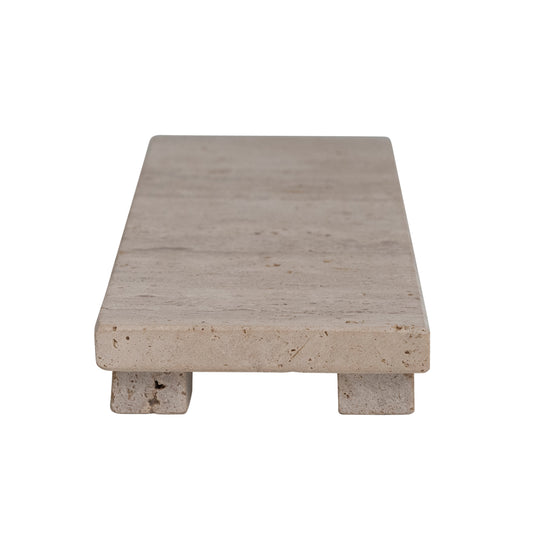 Tabla de Servir con Pies de Travertino, Natural