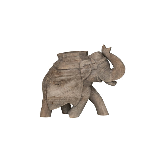 Elefante de Madera de Mango Tallado a Mano