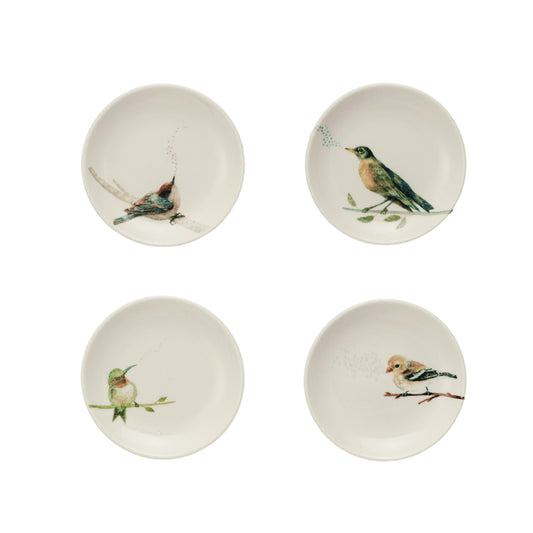Set 4 Platos redondos con pajaritos