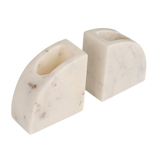 Sujetalibros de Mármol Blanco