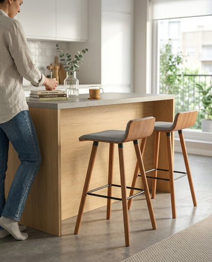 Banqueta Alta de Madera Korea