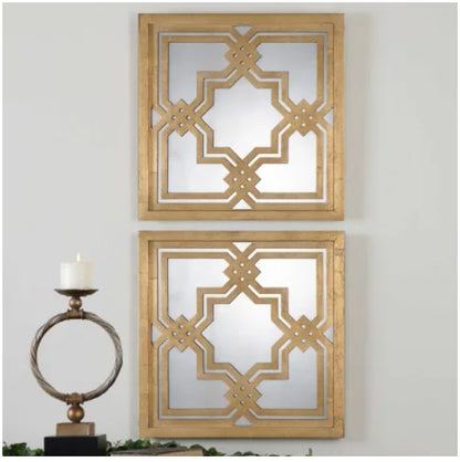 Set de 2 Espejos decorativos cuadrados