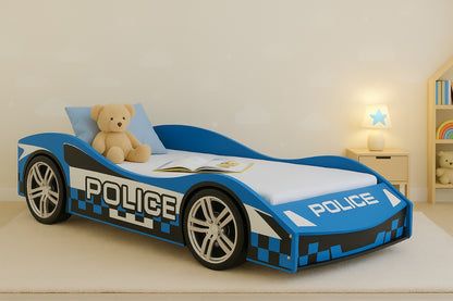 Cama de una plaza Auto Policia Azul