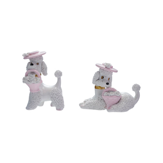 Poodle con Sombrero y Canasta - Recostado