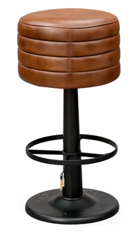 Banqueta Alta Vintage Cuero - Camel