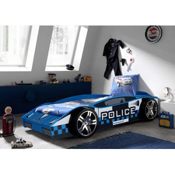 Cama de una plaza Auto Policia Azul